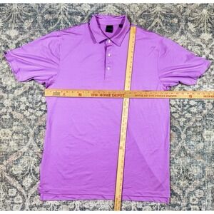 Dunning Golf Polo Shirt Adult XLarge Pink Grey Striped Golf Performance Mens B8